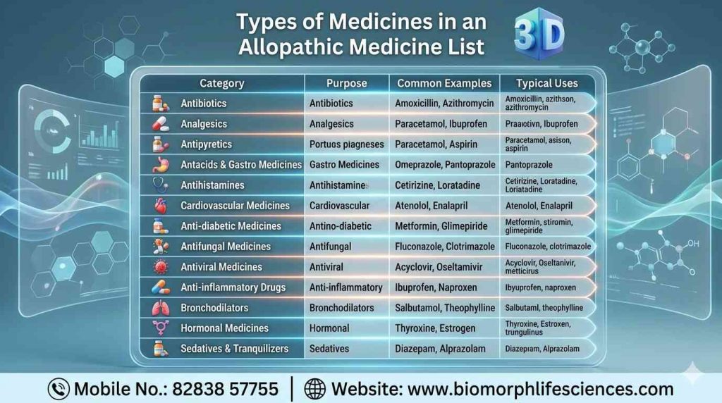 allopathic medicine list
