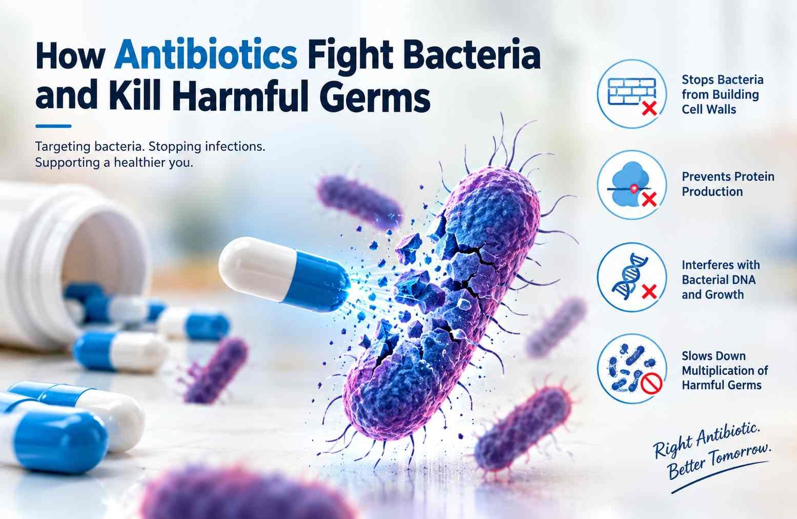 How Antibiotics Fight Bacteria and Kill Harmful Germs
